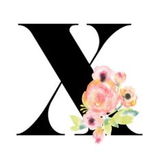 floral monogram x