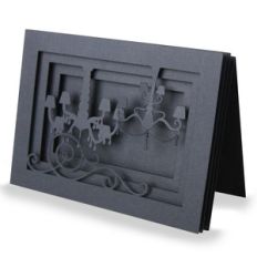 chandelier black shadow box card