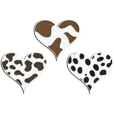 3 animal print hearts