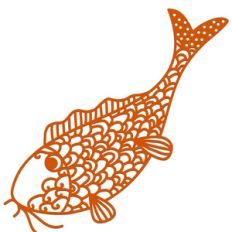 koi carp papercut
