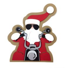 santa claus motorcyclis card