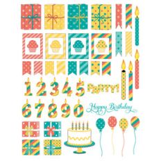 festive birthday planner stickers