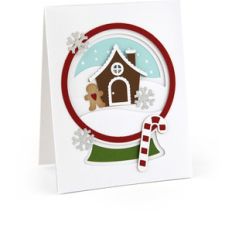 a2 pop dot card snow globe gingerbread