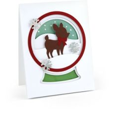 a2 pop dot card snow globe reindeer