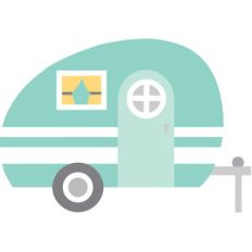 turquoise camper - flea market
