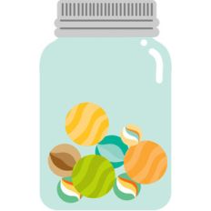 jar of marbles - flea market
