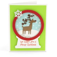 a2 snow globe shaker card reindeer