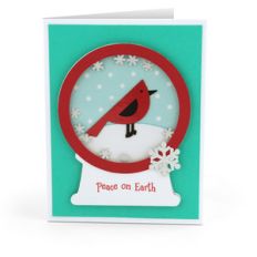 a2 snow globe shaker card cardinal