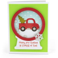 a2 snow globe shaker card christmas pickup