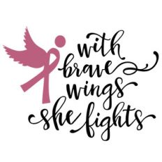 with brave wings - breast cancer phrase