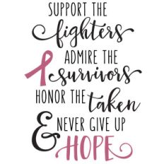 support the fighters - breast cancer phrase