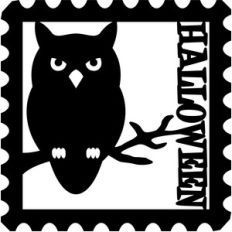owl halloween stamp