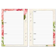a5 planner - floral weekly pages