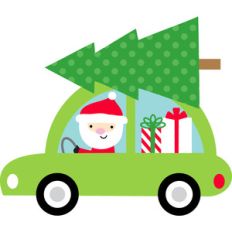 santa in car - here comes santa
