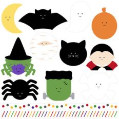 halloween character sticker set