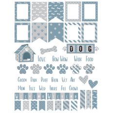 dog-themed planner stickers