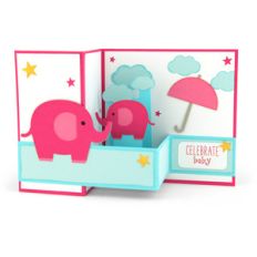 pop up box card baby elephant