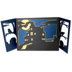 spooky scene triptych card