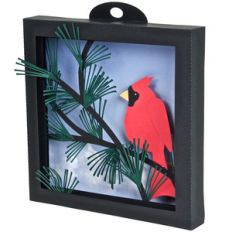 cardinal in the pines - 3d shadow box