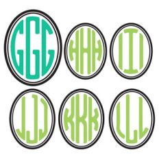 oval monogram letters g-l
