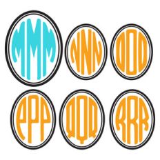 oval monogram letters m-r