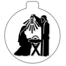 nativity glass ball with holy family