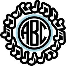 musical notes monogram