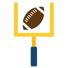 field goal post and football