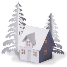 3d tea light village dormer house