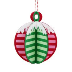 3d round snowy ornament