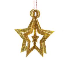 3d glitter star ornament