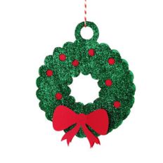 glittery wreath ornament