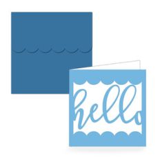 square hello folded card and envelope
