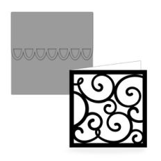 square swirl folded card and envelope