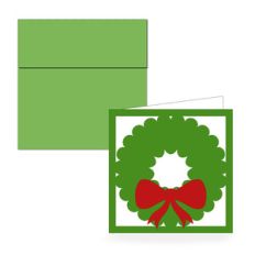square wreath folded card and envelope