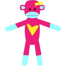 sock monkey heart