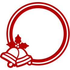 bells and holly circle frame