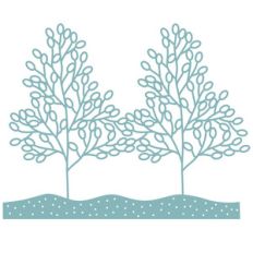 winter trees repeating border
