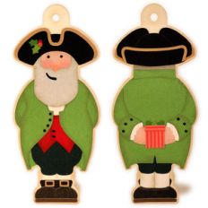 santa colonial ornament card