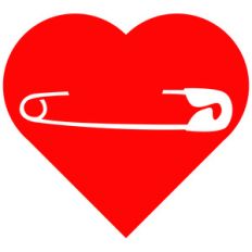 heart safety pin