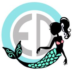 mermaid monogram frame