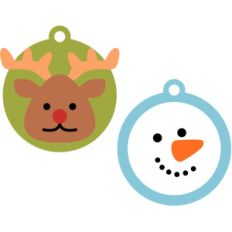 christmas deer and snowman tags