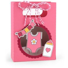 shadowbox gift card bag baby girl