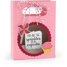 shadowbox gift card bag birthday cupcake