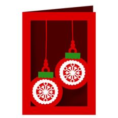 christmas baubles 5x7 card