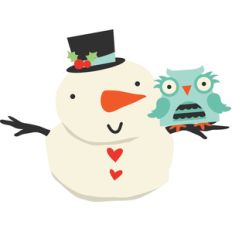 snowman with bird