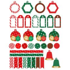 christmas polka dots and stripes tags