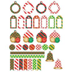 checks and stripes christmas tags