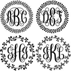 monogram basic script - berry vines
