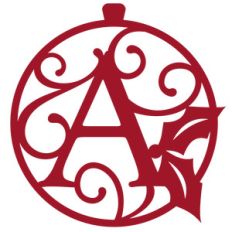 christmas monogram ornament a